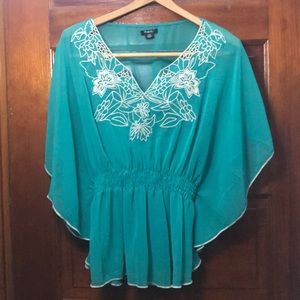 Flowy chiffon embroidered top